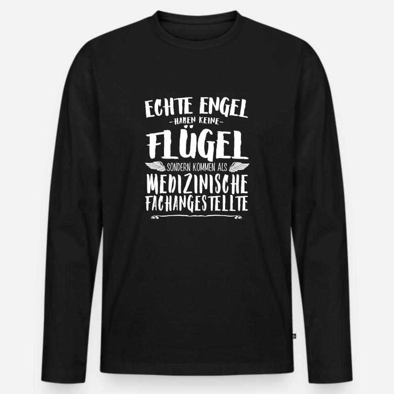 Engel MFA - Männer Premium Bio Langarmshirt - Schwarz