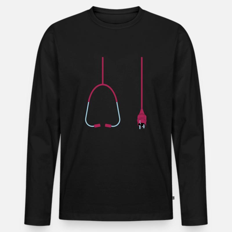 Stethoscop Power - Männer Premium Bio Langarmshirt - Schwarz