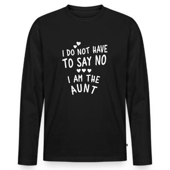 I am the Aunt - T-shirt manches longues Premium bio Homme - noir - Devant - Nico (187cm)