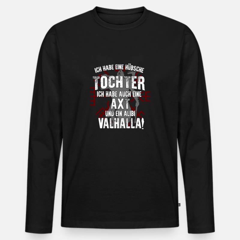Wikinger - Männer Premium Bio Langarmshirt - Schwarz