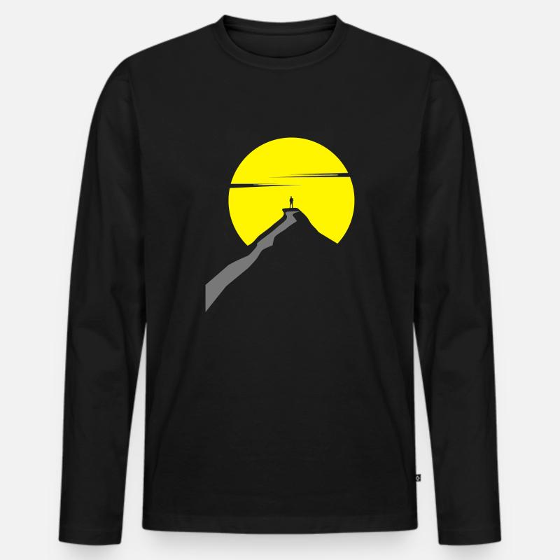 on the way, "Wanderlust" - Männer Premium Bio Langarmshirt - Schwarz