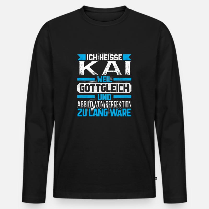 KAI - Gottgleich - Männer Premium Bio Langarmshirt - Schwarz