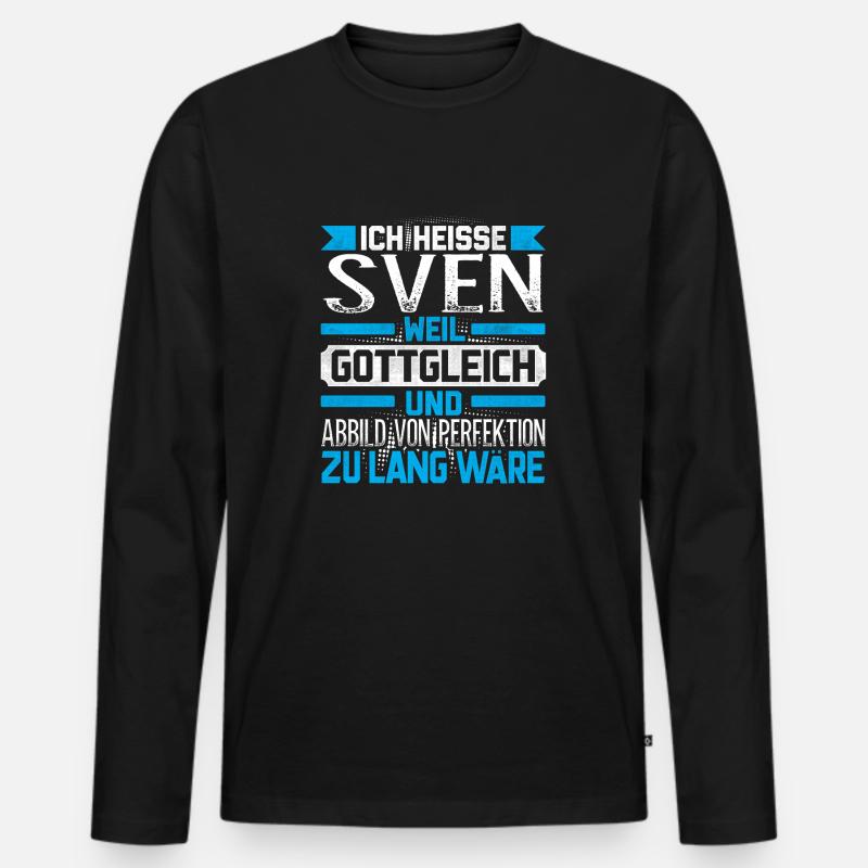 SVEN -Gottgleich - Männer Premium Bio Langarmshirt - Schwarz
