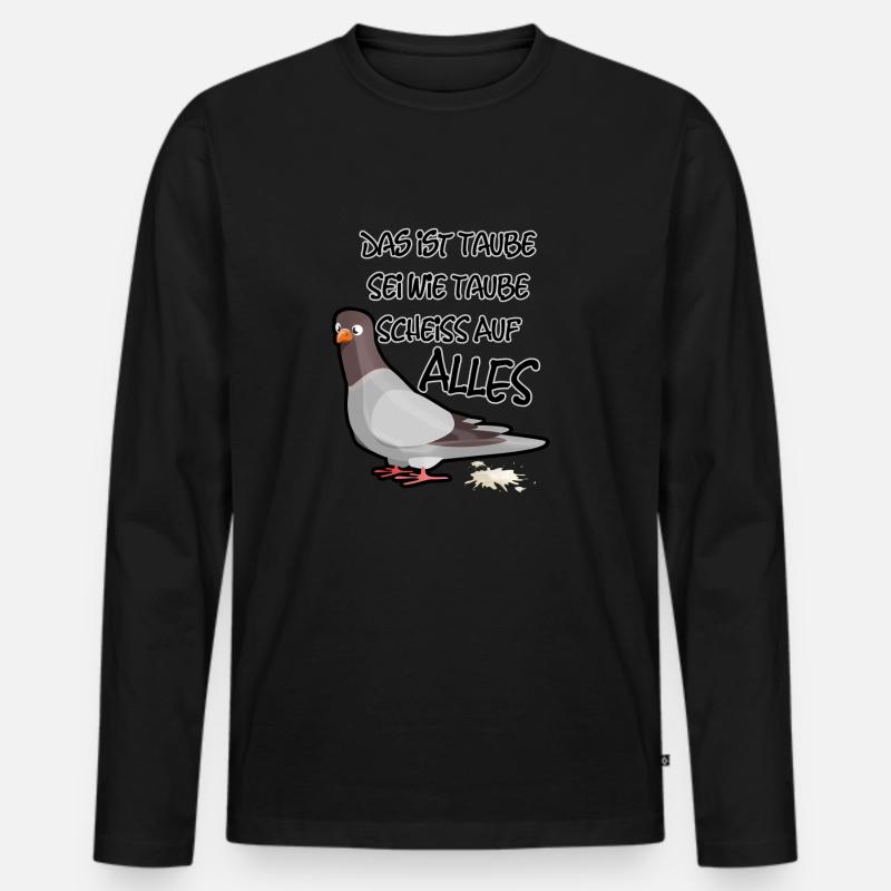 Kaka Taube - Männer Premium Bio Langarmshirt - Schwarz