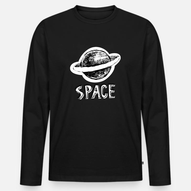 Space . Shuttle . Universe - Männer Premium Bio Langarmshirt - Schwarz