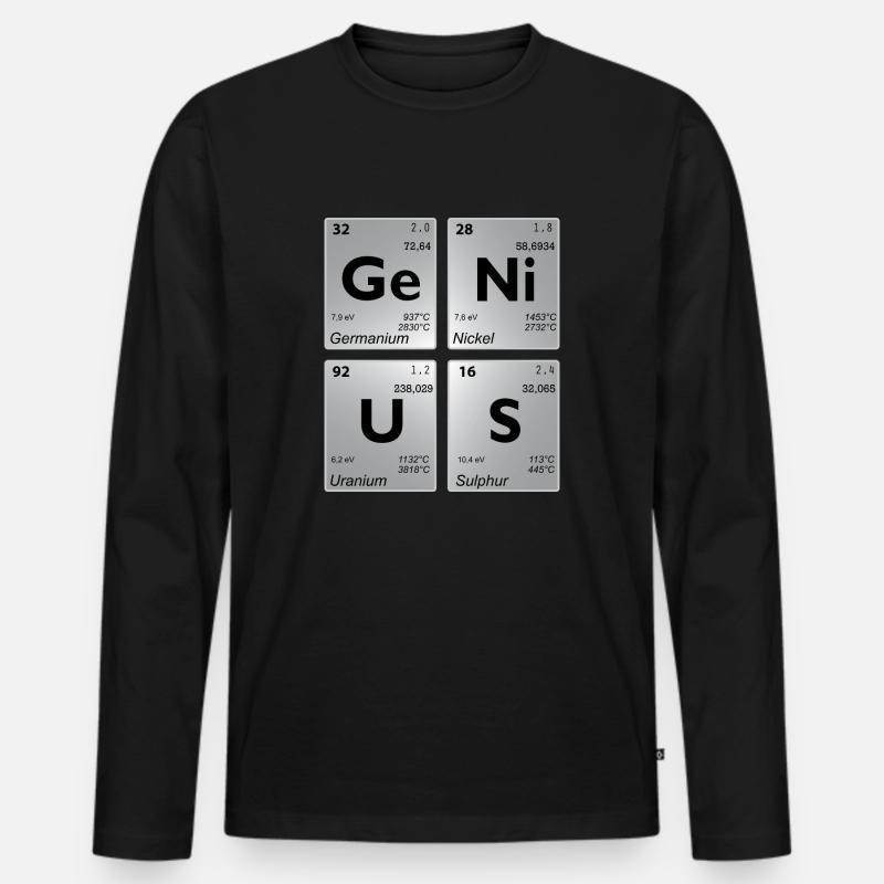 GENIUS Periodensystem grey shadow - Männer Premium Bio Langarmshirt - Schwarz