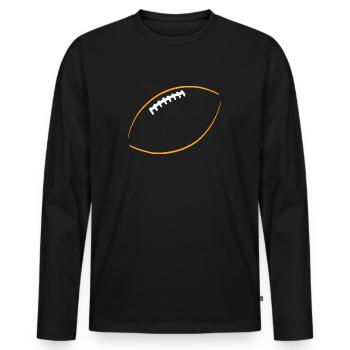 American Football Silhouette - Männer Premium Bio Langarmshirt - Schwarz - Vorne - Nico (187cm)