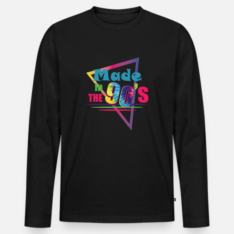 1990iger Sprüche 90s Geschenksidee - Männer Premium Bio Langarmshirt - Schwarz