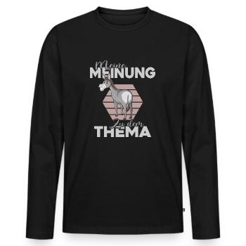 Esel sagt seine Meinung Null-Bock-Statement - Männer Premium Bio Langarmshirt - Schwarz - Vorne - Nico (187cm)
