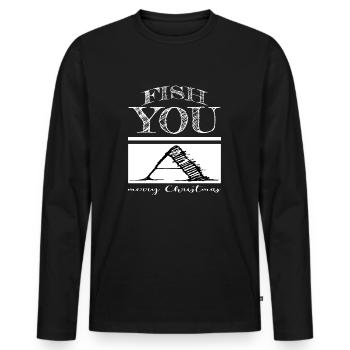Fairy Tail Angling Fish Head Sayings Bahamas - Men's Premium Organic Long Sleeve Shirt - black - Front - Nico (187cm)