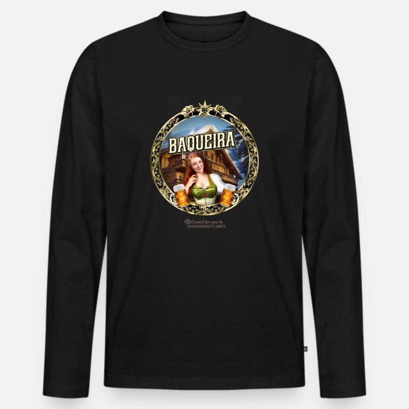 Baqueira Skigebiet in Spanien - Männer Premium Bio Langarmshirt - Schwarz