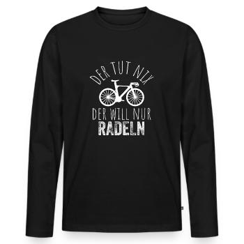 Der tut nix der will nur radeln - Männer Premium Bio Langarmshirt - Schwarz - Vorne - Nico (187cm)