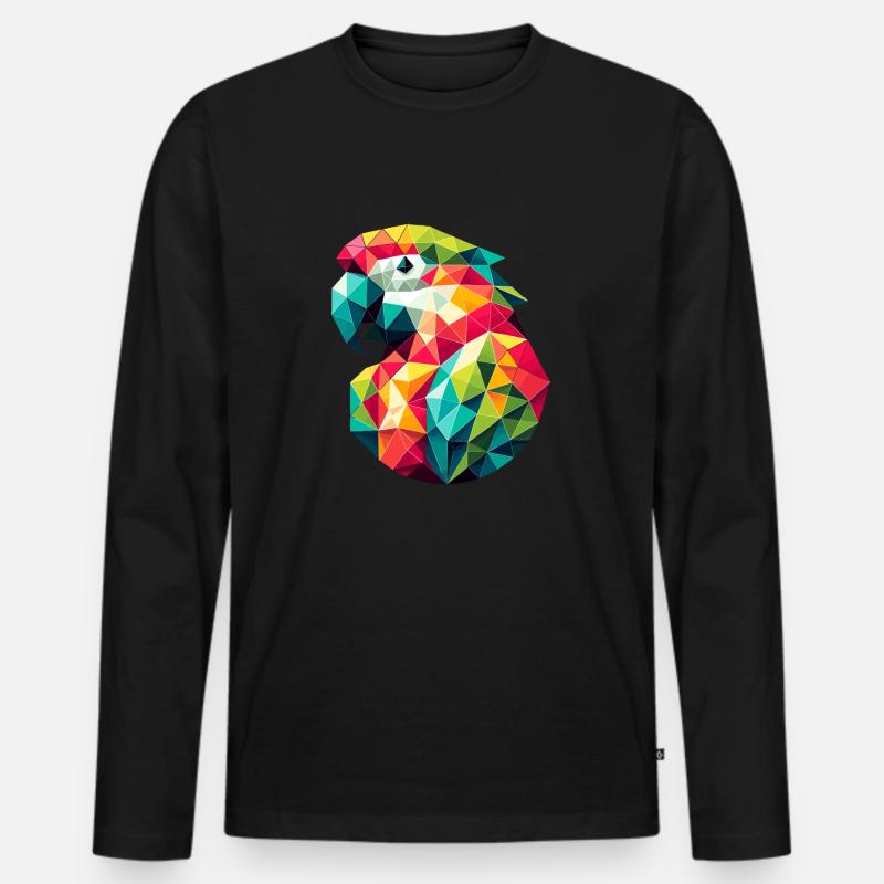 Papagei // parrot - Männer Premium Bio Langarmshirt - Schwarz