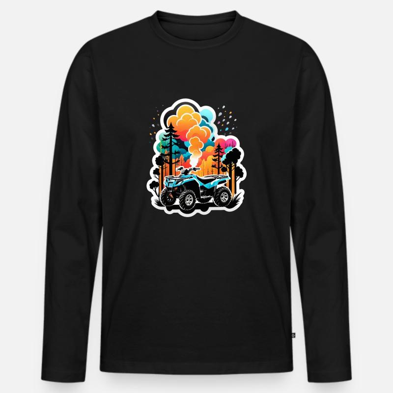 Quad & Offroad - Männer Premium Bio Langarmshirt - Schwarz