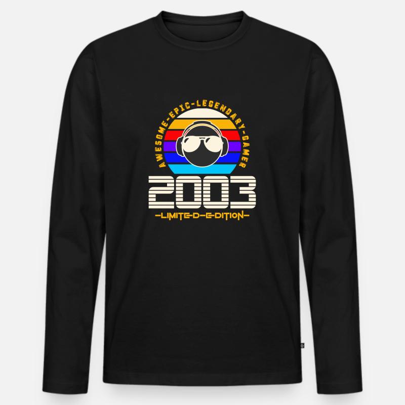 2003 - Männer Premium Bio Langarmshirt - Schwarz