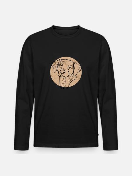 DALMATINER - Männer Premium Bio Langarmshirt - Schwarz