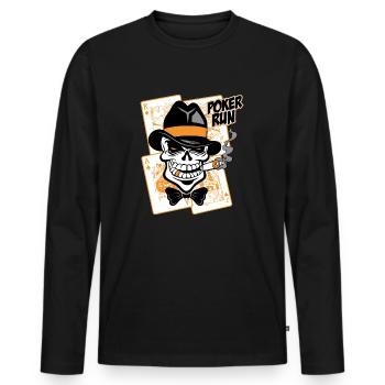 poker run - Männer Premium Bio Langarmshirt - Schwarz - Vorne - Nico (187cm)