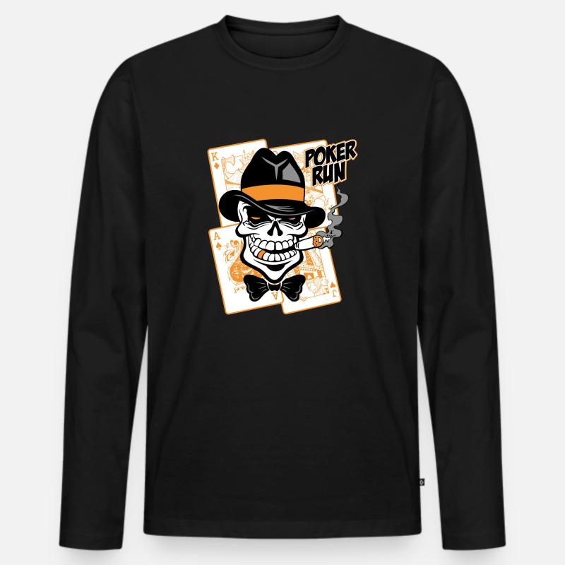 poker run - Männer Premium Bio Langarmshirt - Schwarz