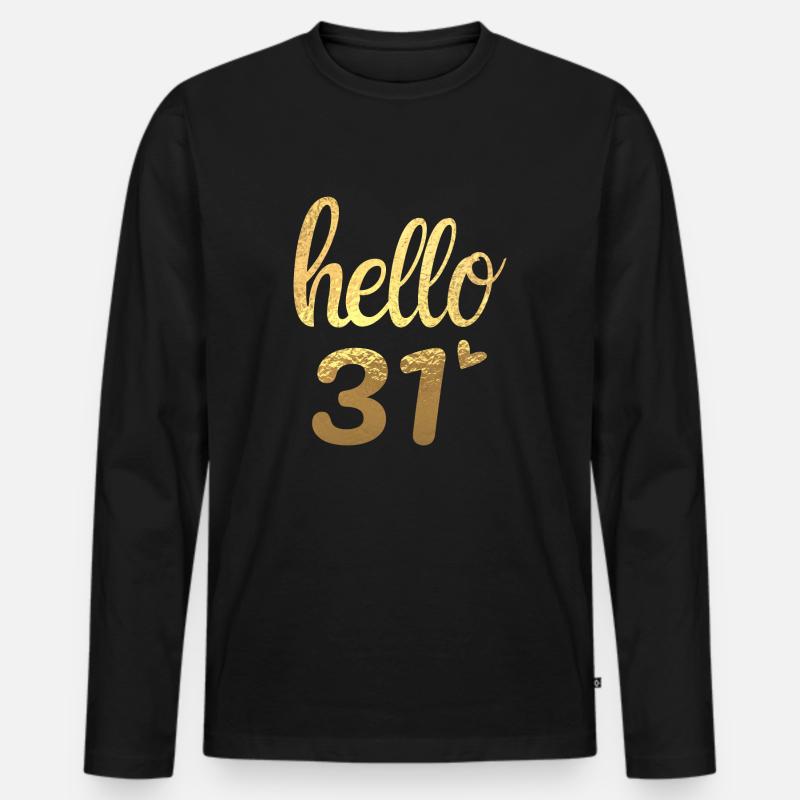 Hallo 31 Gold - Männer Premium Bio Langarmshirt - Schwarz