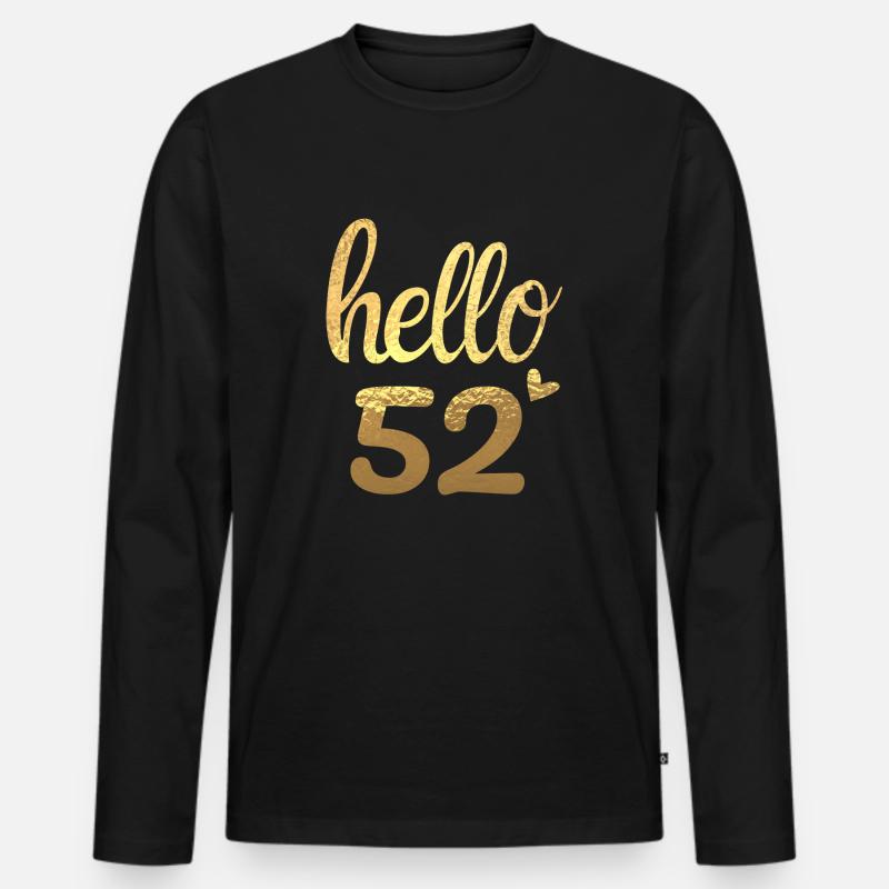Hallo 52 gold - Männer Premium Bio Langarmshirt - Schwarz