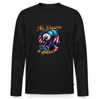 No Crowns Just Presidents Eagle No King - Männer Premium Bio Langarmshirt - Schwarz - Vorne - Nico (187cm)