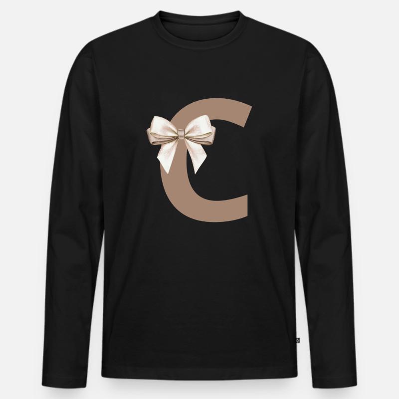 Buchstabe C Knoten - Männer Premium Bio Langarmshirt - Schwarz