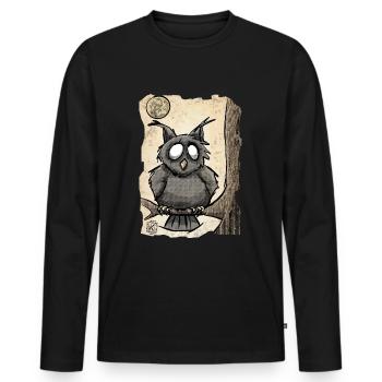 Uhu ~ Kritzeltoon #05 - Männer Premium Bio Langarmshirt - Schwarz - Vorne - Nico (187cm)