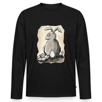 Hasilein ~ Kritzeltoon #02 - Männer Premium Bio Langarmshirt - Schwarz - Vorne - Nico (187cm)