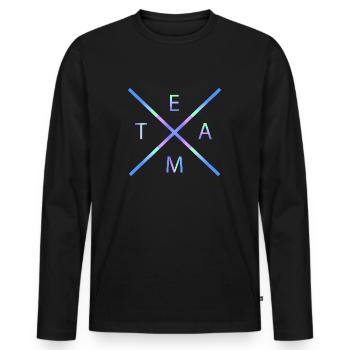 Team - Männer Premium Bio Langarmshirt - Schwarz - Vorne - Nico (187cm)