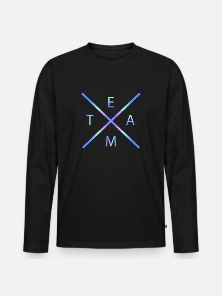 Team - Männer Premium Bio Langarmshirt - Schwarz