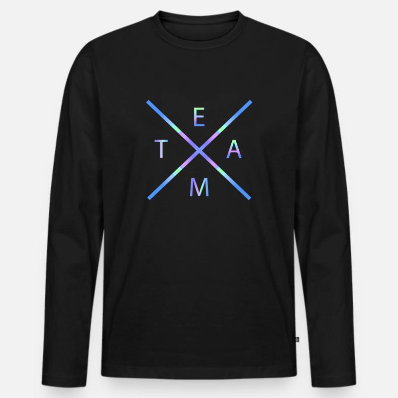 Team - Männer Premium Bio Langarmshirt - Schwarz