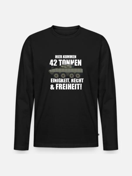 Militär Panzer - Männer Premium Bio Langarmshirt - Schwarz