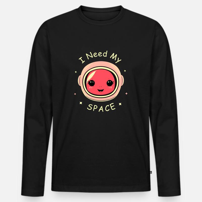 Astronaut - Männer Premium Bio Langarmshirt - Schwarz
