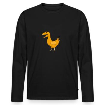 Trex Chicken Prehistoric Dino Primeval Lizard Museum Gift - Men's Premium Organic Long Sleeve Shirt - black - Front - Nico (187cm)