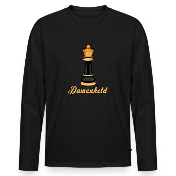 Chess Lady Thinking Womanizer character gift - Men's Premium Organic Long Sleeve Shirt - black - Front - Nico (187cm)