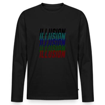 Illusion Optical Illusion Gift Perception - T-shirt manches longues Premium bio Homme - noir - Devant - Nico (187cm)