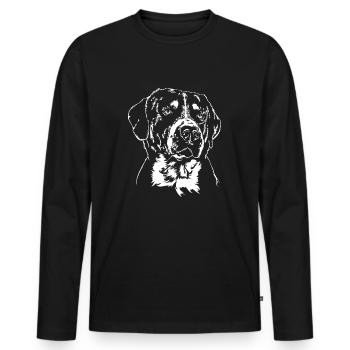 GROSSER SCHWEIZER SENNENHUND Portrait Wilsigns - Men's Premium Organic Long Sleeve Shirt - black - Front - Nico (187cm)