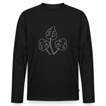 Blatt - Männer Premium Bio Langarmshirt - Schwarz - Vorne - Nico (187cm)