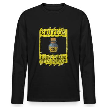 Alchemy Herbal Research - Men's Premium Organic Long Sleeve Shirt - black - Front - Nico (187cm)