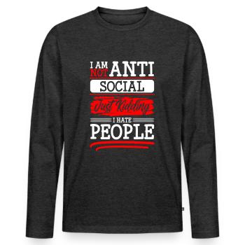 Hate Man-haters - Men's Premium Organic Long Sleeve Shirt - heather anthracite - Front - Nico (187cm)
