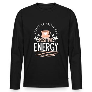 Positive Mantra Strong - Men's Premium Organic Long Sleeve Shirt - black - Front - Nico (187cm)