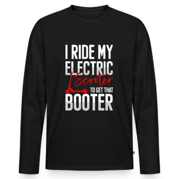 Rollerfahrer Elektrik Batterie Ladestation - Männer Premium Bio Langarmshirt - Schwarz - Vorne - Nico (187cm)