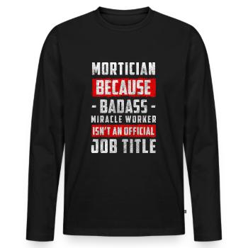 Pompes funèbres - T-shirt manches longues Premium bio Homme - noir - Devant - Nico (187cm)