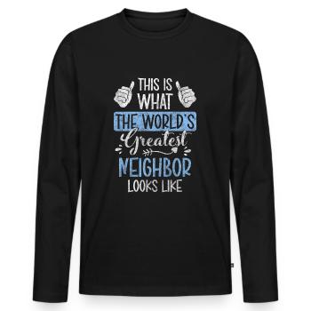 Neighbor Friendship Apartment - Men's Premium Organic Long Sleeve Shirt - black - Front - Nico (187cm)
