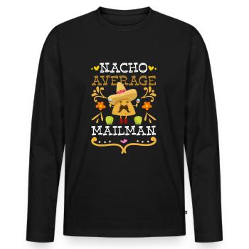 Postbote Zusteller Sendung Job - Männer Premium Bio Langarmshirt - Schwarz - Vorne - Nico (187cm)