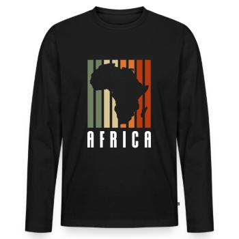 Africa Giraffe Trip Serengeti - Men's Premium Organic Long Sleeve Shirt - black - Front - Nico (187cm)