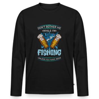 Pêche Poisson Appât Sport - T-shirt manches longues Premium bio Homme - noir - Devant - Nico (187cm)