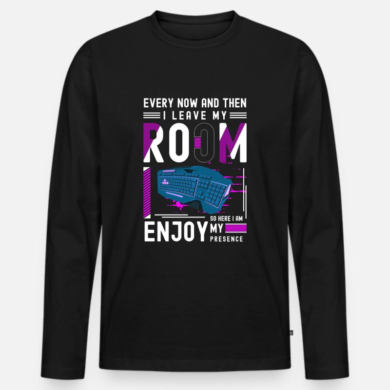 PC E-Sport Gaming Grafik - Männer Premium Bio Langarmshirt - Schwarz