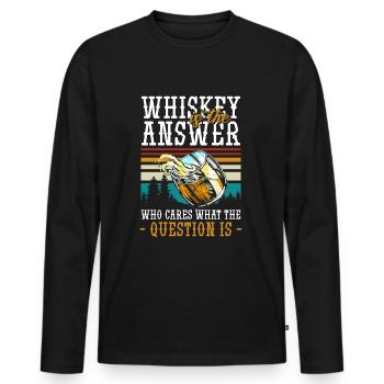 Schnaps Flasche Mann Rausch - Männer Premium Bio Langarmshirt - Schwarz - Vorne - Nico (187cm)