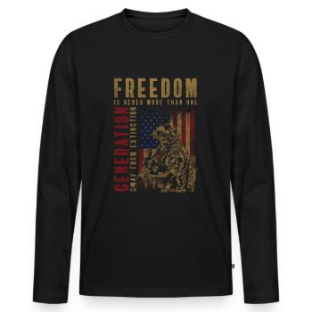 Soldier Infantry Demonstration - Men's Premium Organic Long Sleeve Shirt - black - Front - Nico (187cm)